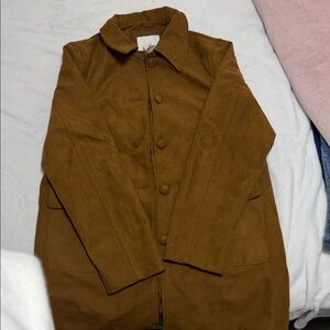 H&M Tan Suede Button-Front Jacket